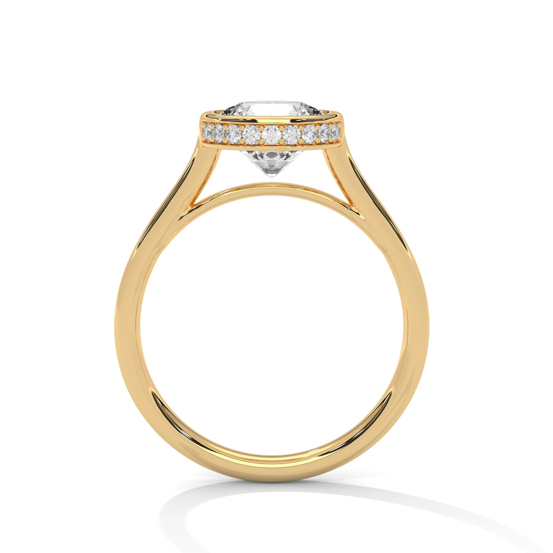 Sleek Radiance 1 CT Round-Cut Lab Grown Diamond Bezel Set Ring | 1.14 CTW
